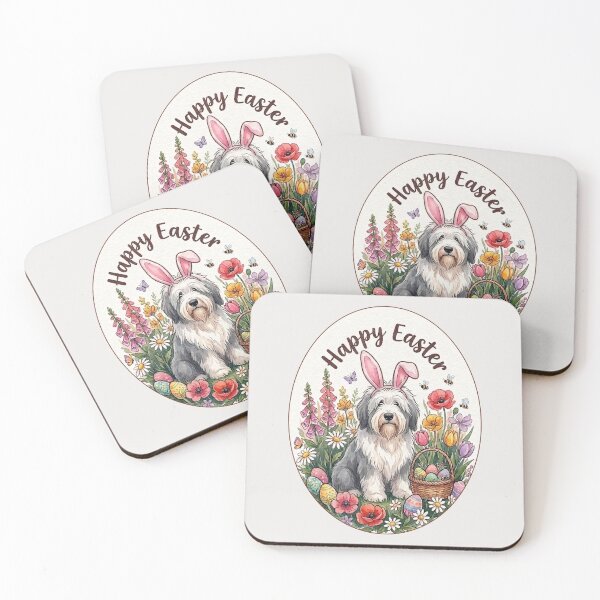 Item preview, Funny Old English Sheepdog Happy Easter Egg Bunny Mom Dad Kids designed and sold by FurryHavenPH.
