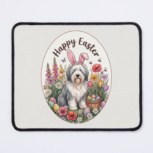 Item preview, Funny Old English Sheepdog Happy Easter Egg Bunny Mom Dad Kids designed and sold by FurryHavenPH.
