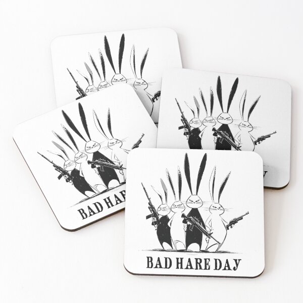 Item preview, Bad Hare Day – Angry Rabbit Gang Funny Pun Design | Funky Chaos Energy designed and sold by Ignorant-Artist.