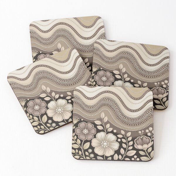 Item preview, Bohemio Boho Chic Remolino Beige Neutro Marrón Topo Floral designed and sold by LEILA ART SPACE.