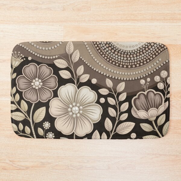 Artikelvorschau, Bohemian Boho Chic Wirbel Neutral Beige Braun Taupe Blumenmuster entworfen und verkauft von LEILA ART SPACE.