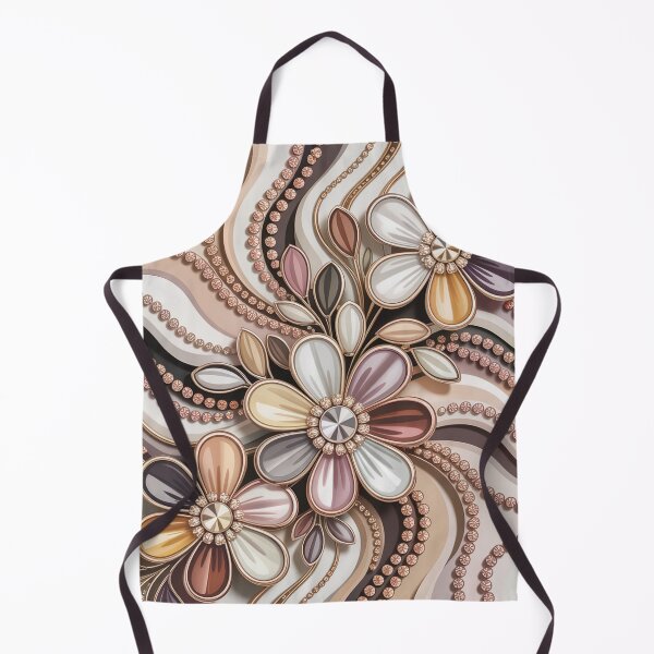 Artikelvorschau, Bohemian Boho Chic Wirbel Neutral Braun Taupe Beige Blumenmuster entworfen und verkauft von LEILA ART SPACE.