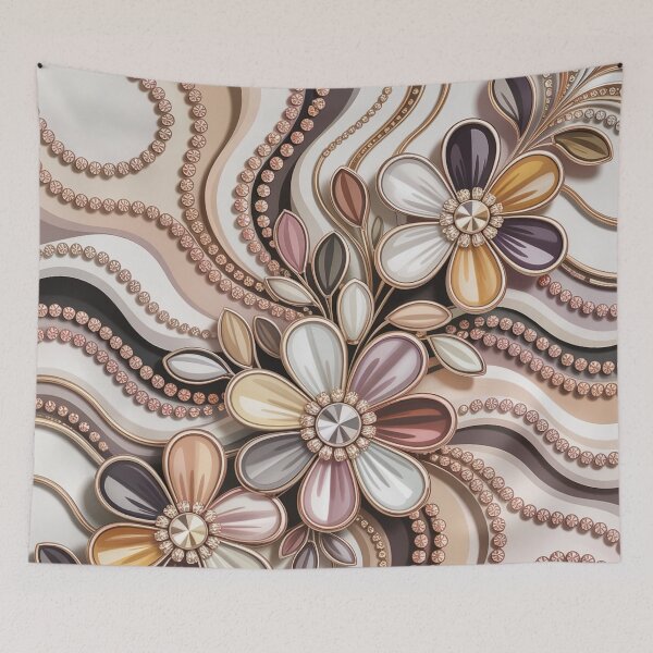 Item preview, Bohemio Boho Chic Remolino Neutro Marrón Topo Beige Floral designed and sold by LEILA ART SPACE.