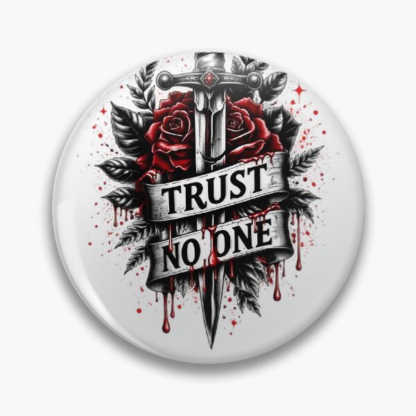 Item preview, rust No One – Dagger & Roses Tattoo Style Black and White Sticker designed and sold by ArvynArt.