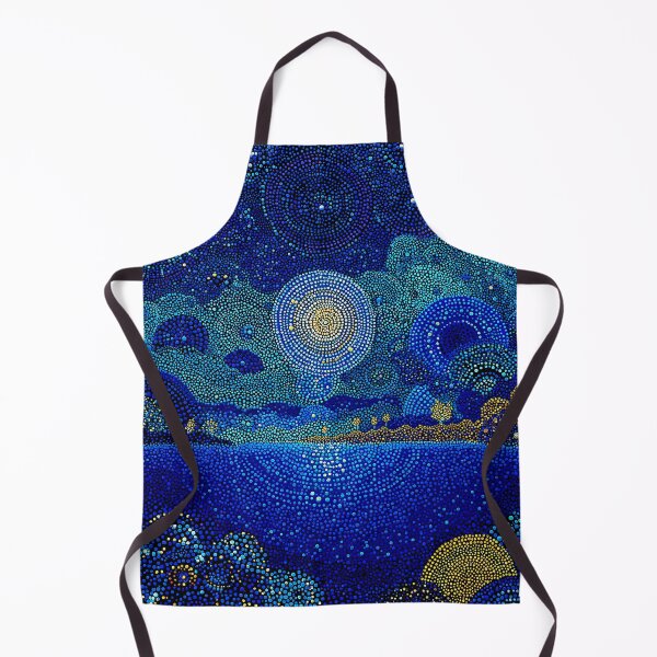 Item preview, Blue and Gold Ocean Art Scene designed and sold by Neika Shimm Designs.