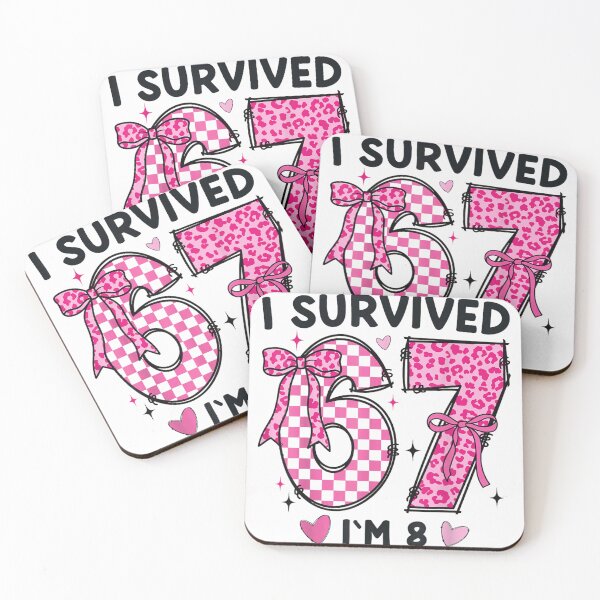 Item preview, I Survived 67 I’m 8 Funny Birthday Girl Pink Leopard Bow Party Design designed and sold by LakenDraphil.