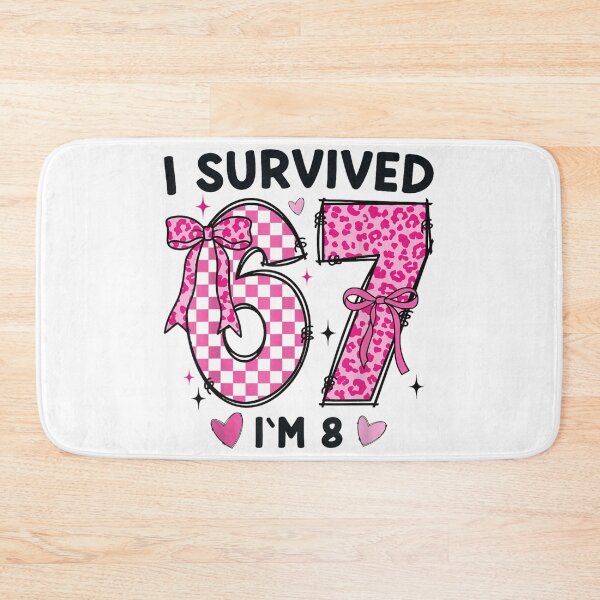 Item preview, I Survived 67 I’m 8 Funny Birthday Girl Pink Leopard Bow Party Design designed and sold by LakenDraphil.
