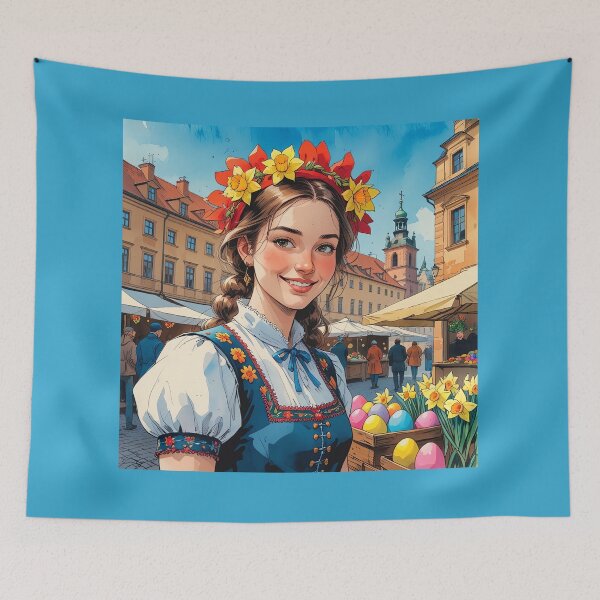 Item preview, Polish Folk Girl & Easter Blossoms designed and sold by Banal25.