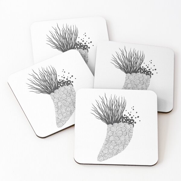 Item preview, Minimal Botanical Abstract - Black Ink Spot Illustration No. 04 designed and sold by CMF Designs.