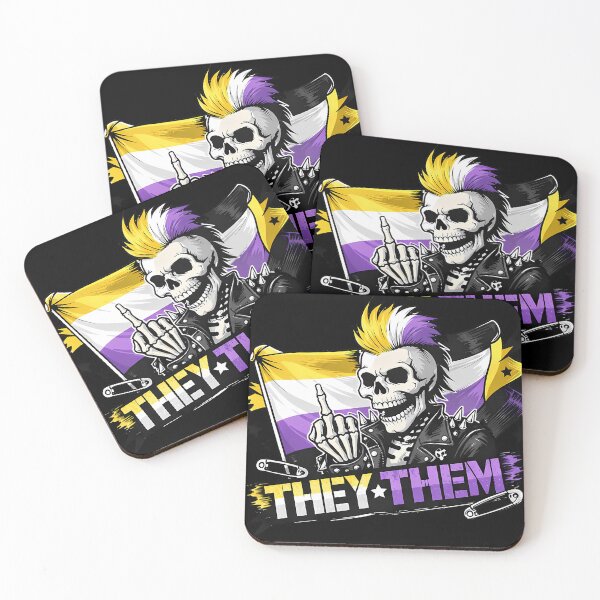 Item preview, They Them Punk Pronouns Non Binary designed and sold by Cat-butt-shirts.