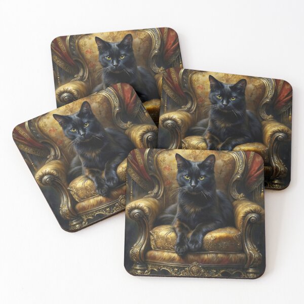 Item preview, Black Cat on Golden Throne Royal Portrait designed and sold by DarkHolyQueen.