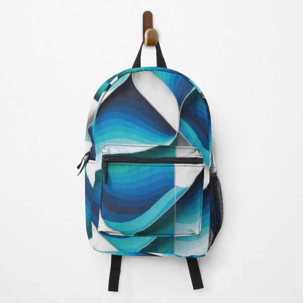 Item preview, Modern Abstract Turquoise Blue Wave Geometric Triangle Pattern designed and sold by LEILA ART SPACE.