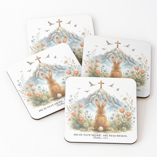Item preview, He Is Not Here He Has Risen Christian Easter Bunny Cross Faith Design designed and sold by RuperDelois.