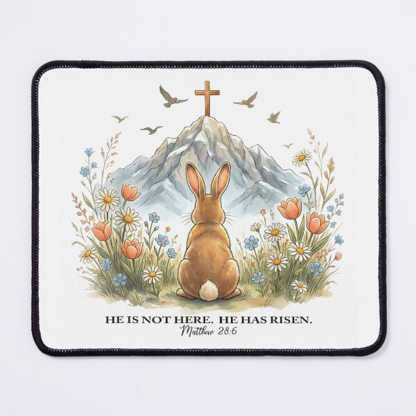 Item preview, He Is Not Here He Has Risen Christian Easter Bunny Cross Faith Design designed and sold by RuperDelois.