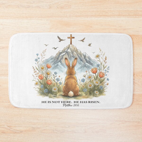 Item preview, He Is Not Here He Has Risen Christian Easter Bunny Cross Faith Design designed and sold by RuperDelois.