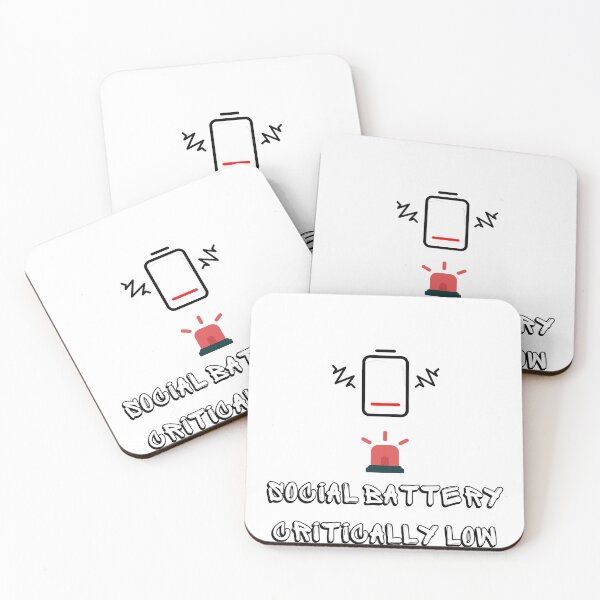 Item preview, Social Battery Critically Low - Funny Introvert Low Energy Meme designed and sold by khaoulaassila.
