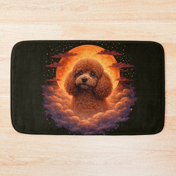 Item preview, Brown Poodle Moon Art – Cute Poodle Memorial Gift for Dog Mom Dad designed and sold by PixelsPaws.