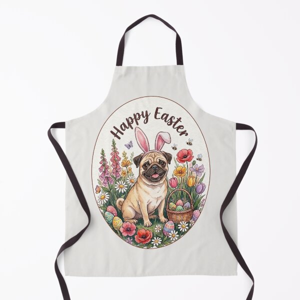Item preview, Funny Pug Happy Easter Egg Bunny Mom Dad Kids designed and sold by FurryHavenPH.