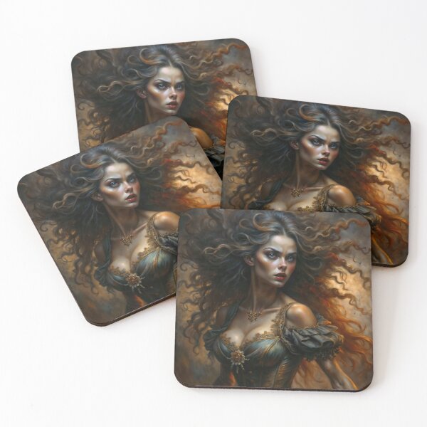 Item preview, Dancing Witch with Wild Voluminous Hair Portrait designed and sold by DarkHolyQueen.
