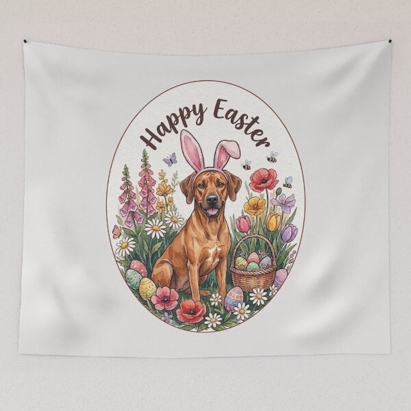 Item preview, Funny Rhodesian Ridgeback Happy Easter Egg Bunny Mom Dad Kids designed and sold by FurryHavenPH.