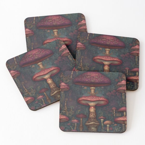 Item preview, Enchanted Crimson Fungi Forest Gothic Damask designed and sold by pinkal.