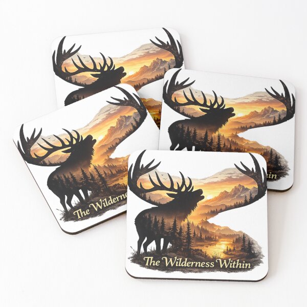 Item preview, The Wilderness Within Elk Shirt Mountain Sunset Wildlife Nature Outdoor Adventure  designed and sold by Off-DutyDesign.