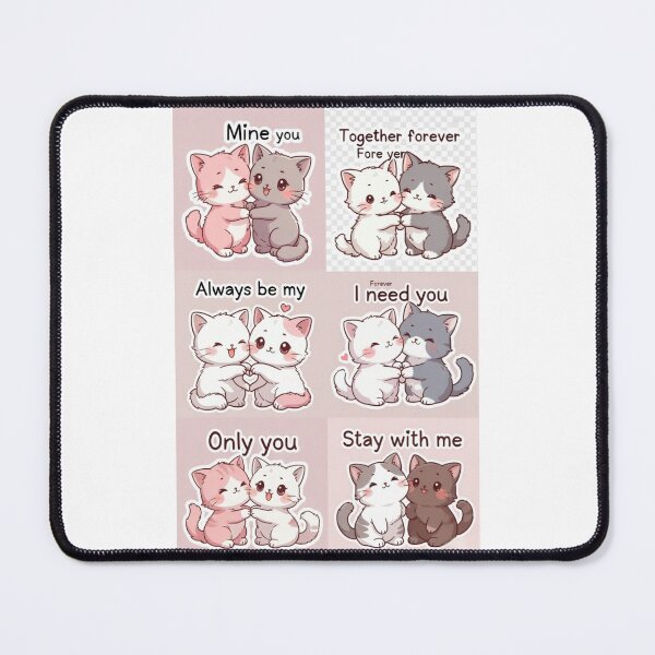 Item preview, Cute Couple Cat Sticker Pack – Romantic & Love Cats (Set of 6) designed and sold by Cutecatties.