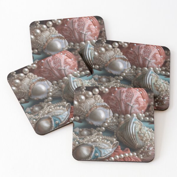 Item preview, Baroque Seashell and Pearl Ornate Coastal Pattern designed and sold by pinkal.