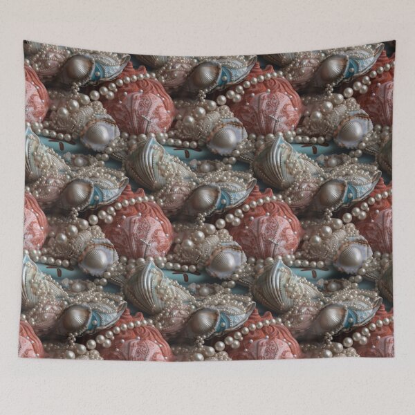Item preview, Baroque Seashell and Pearl Ornate Coastal Pattern designed and sold by pinkal.