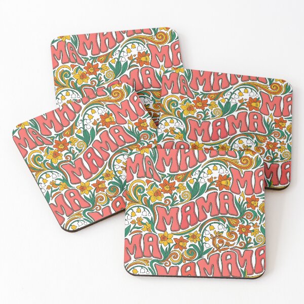 Item preview, Bright Pink Retro Mama Floral Swirl Pattern designed and sold by SpoonLogiq.