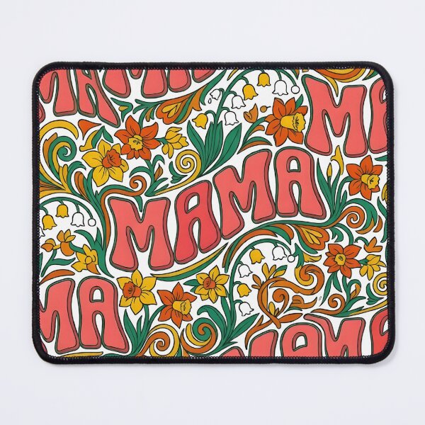 Item preview, Bright Pink Retro Mama Floral Swirl Pattern designed and sold by SpoonLogiq.