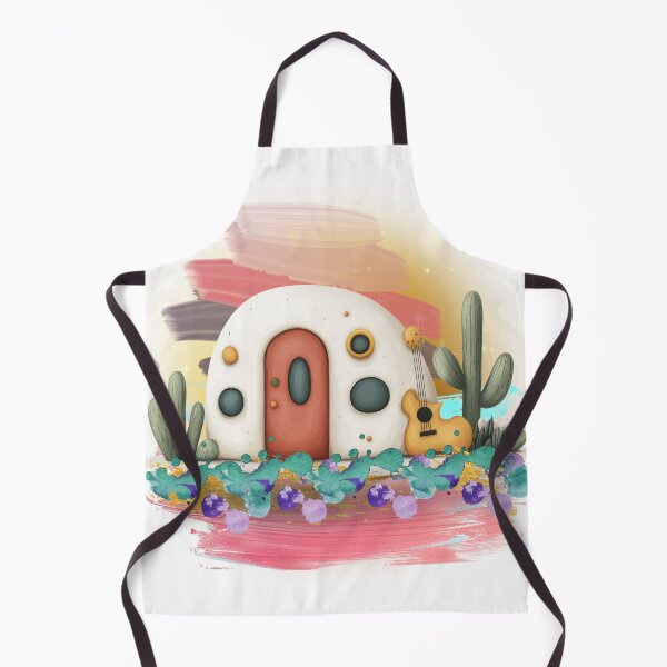Item preview, Cute Desert House with Guitar – Whimsical Cactus Landscape, Dreamy Boho Aesthetic Art, Cozy Fantasy Illustration designed and sold by ChenEngEng.