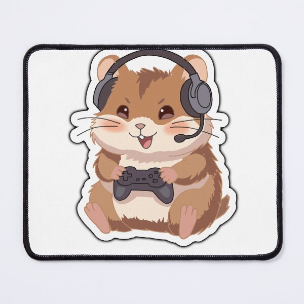 Item preview, Cute Gamer Hamster Sticker – Kawaii Gaming Hamster with Headset and Controller designed and sold by pn_terest.