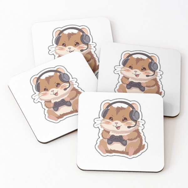 Item preview, Cute Gamer Hamster Sticker – Kawaii Gaming Hamster with Headset and Controller designed and sold by pn_terest.