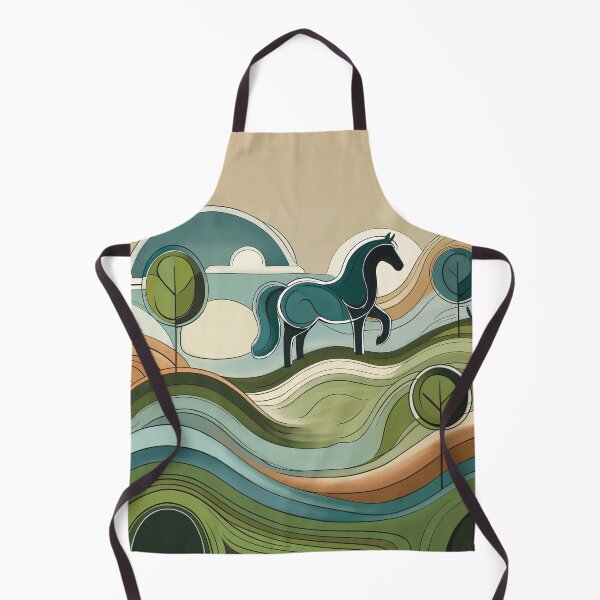 Item preview, Modern Landscape Horse – Mid Century Style – Abstract Countryside Art designed and sold by Scribbles on the Farm.