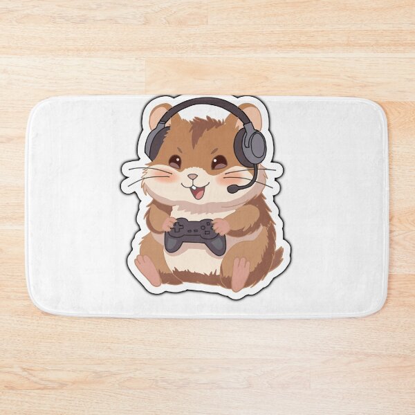 Item preview, Cute Gamer Hamster Sticker – Kawaii Gaming Hamster with Headset and Controller designed and sold by pn_terest.