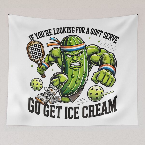 Item preview, Funny Pickleball Lover Pun with a Pickle Playing Pickle Ball designed and sold by wardpowerslamon.