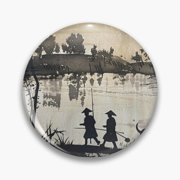 Item preview, Laotian landscape in ink style – minimalist nature art designed and sold by Calm Landscapes – Nature & Travel Photos.