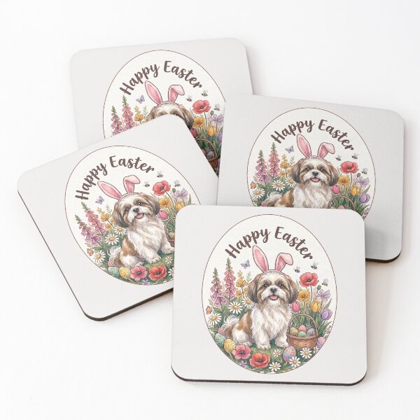 Item preview, Funny Shih Tzu Happy Easter Egg Bunny Mom Dad Kids designed and sold by FurryHavenPH.