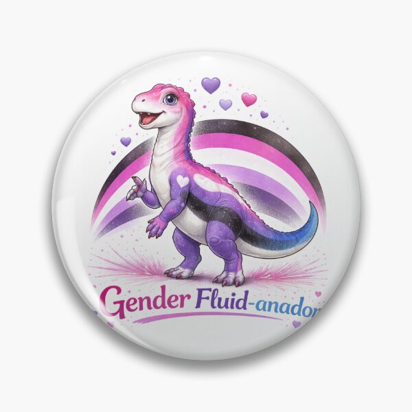 Item preview, Gender Fluidanadon | Pride-osaurs Collection – Cute LGBTQ+ Dinosaur Art Prints | Inclusive Rainbow Dino Series designed and sold by FandomINK.