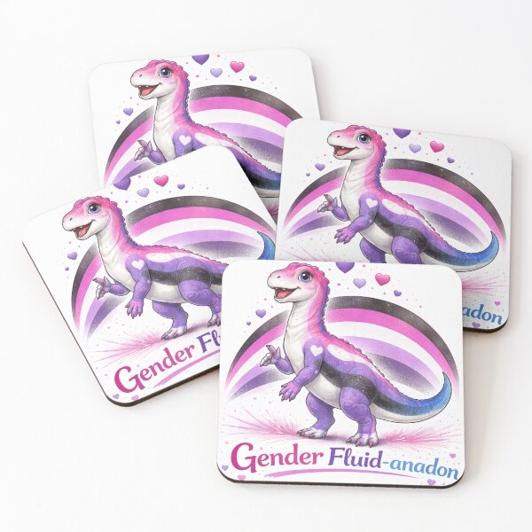 Item preview, Gender Fluidanadon | Pride-osaurs Collection – Cute LGBTQ+ Dinosaur Art Prints | Inclusive Rainbow Dino Series designed and sold by FandomINK.