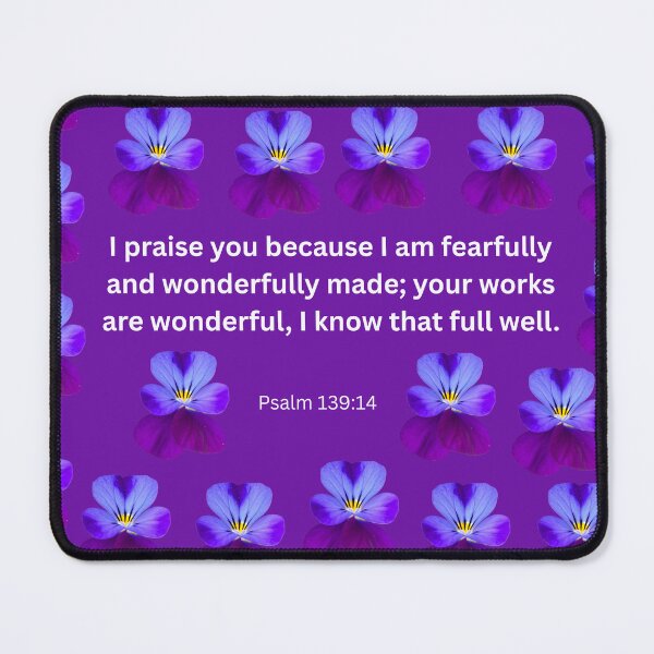 Item preview, Psalm 139 purple flower background designed and sold by happytraveller1.