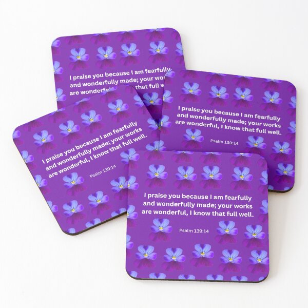 Item preview, Psalm 139 purple flower background designed and sold by happytraveller1.