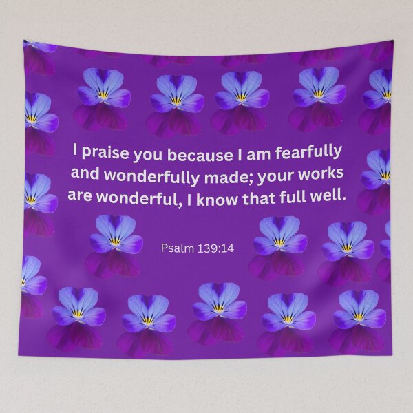 Item preview, Psalm 139 purple flower background designed and sold by happytraveller1.