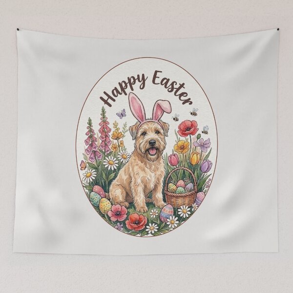 Item preview, Funny Soft Coated Wheaten Terrier Happy Easter Egg Bunny Mom Dad Kids designed and sold by FurryHavenPH.