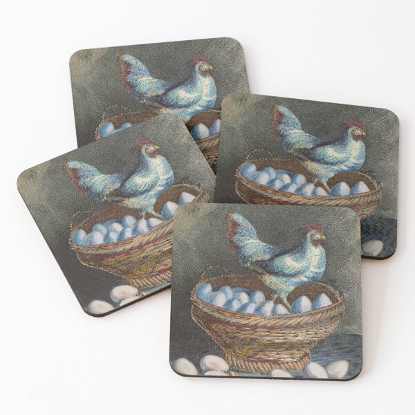 Item preview, Ilustración de gallina de estilo victoriano vintage con huevos dorados. designed and sold by VISO-art.