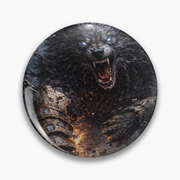 Item preview, Fenrir Breaking Chains | Epic Dark Fantasy Norse Wolf Art designed and sold by MythicPortals.