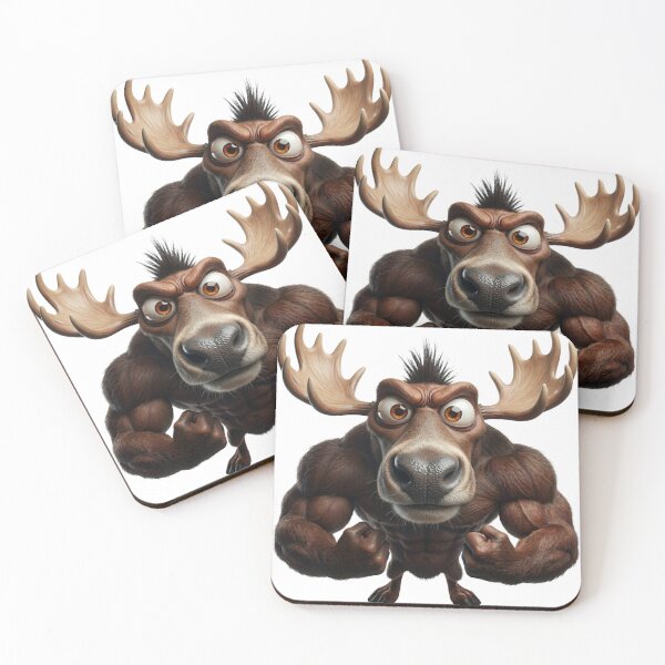 Item preview, Funny angry deer with muscular arms designed and sold by eye_contact.