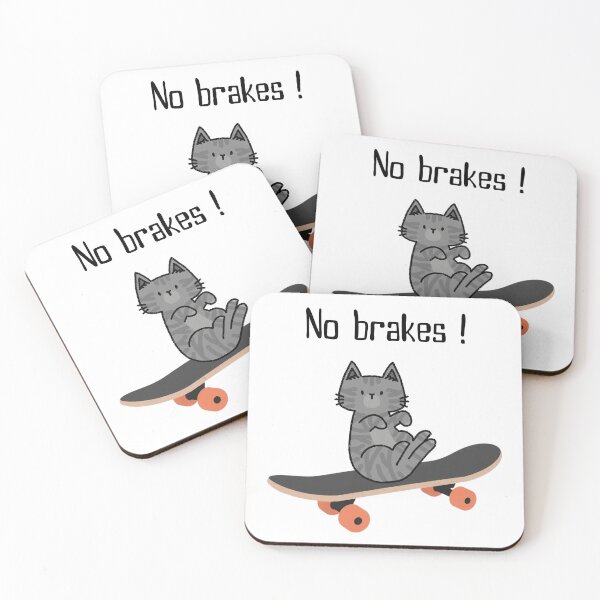 Item preview, No Brakes Cat – Cool Skater Kitty Design designed and sold by VanillaVicArt.