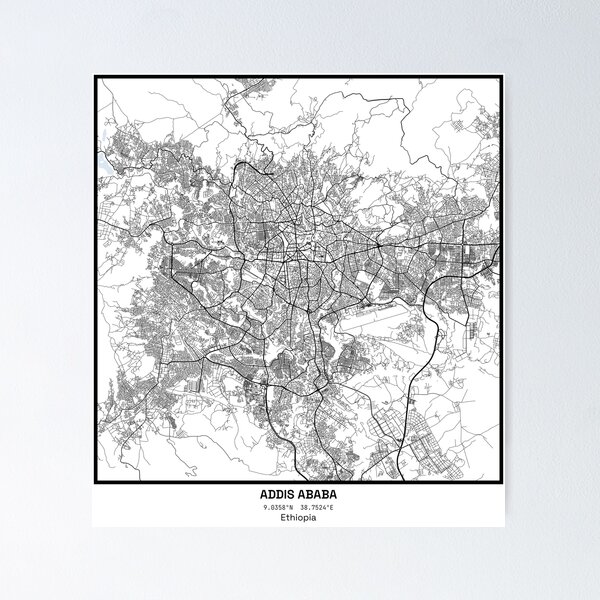 Item preview, Addis Ababa City Line Art Square designed and sold by DrawMeACity.